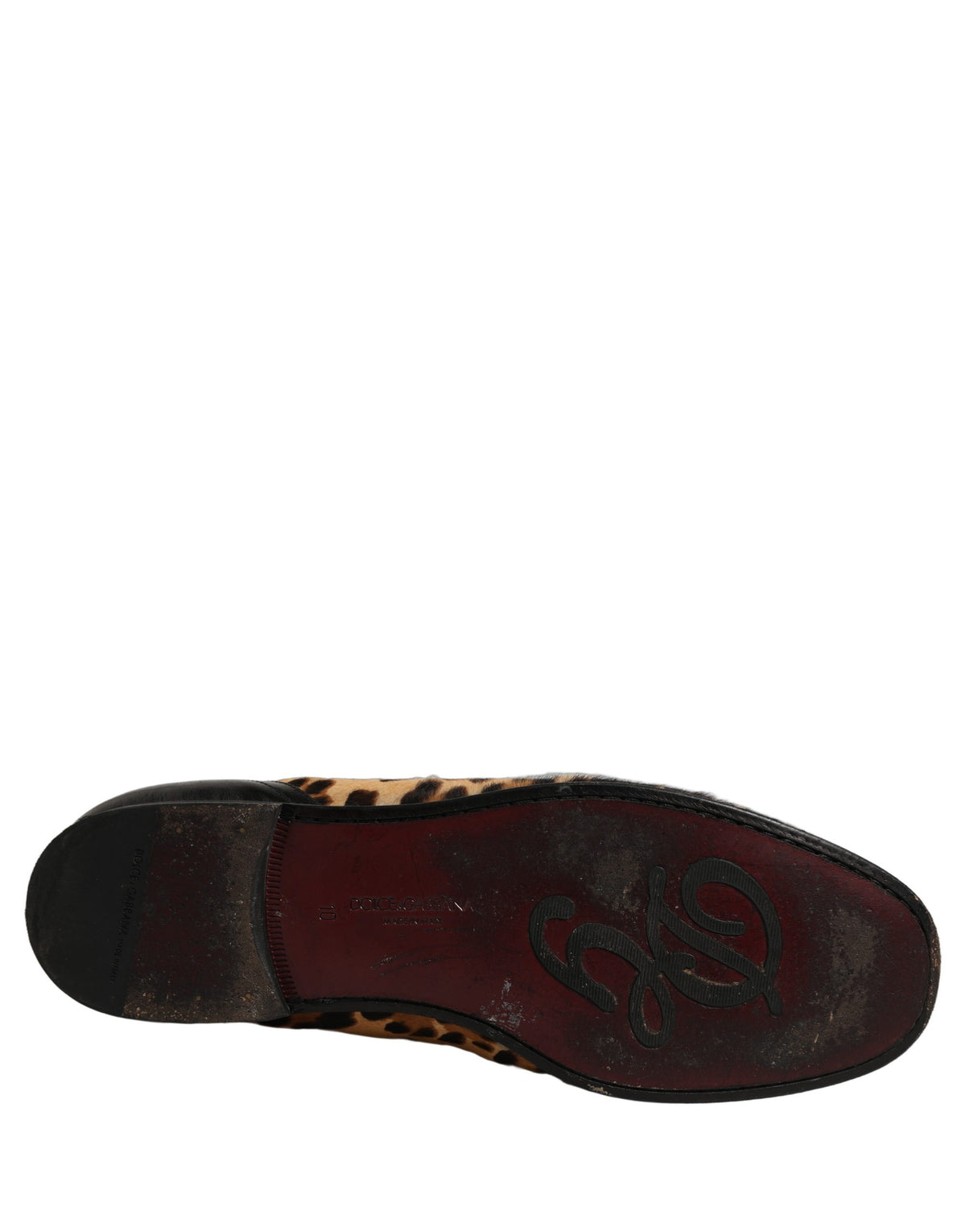 Dolce & Gabbana Brown Leopard Calf Hair Flats Loafers Shoes