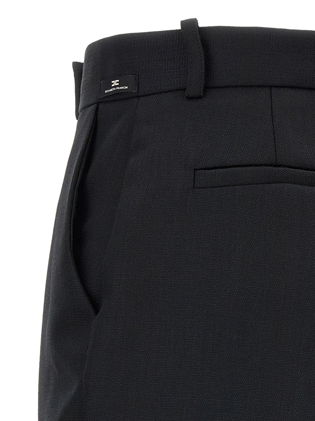 Elisabetta Franchi Black Virgin Wool Flared Pants