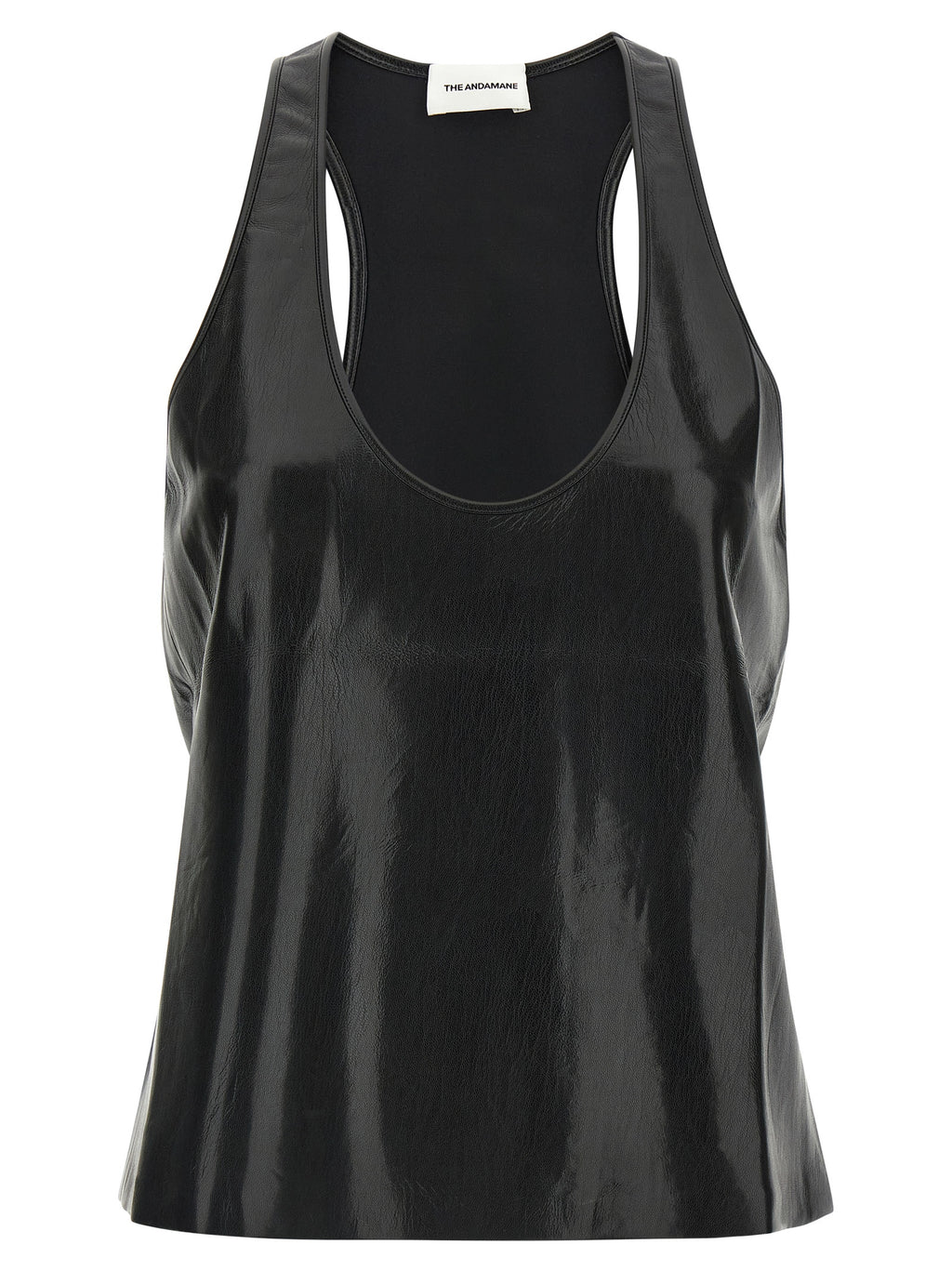 The Andamane Black Polyester Sleeveles T-Shirt
