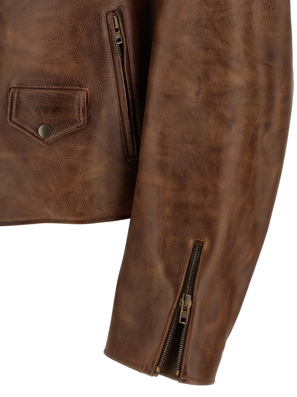 Maison Margiela Brown Calfskin Leather Jacket