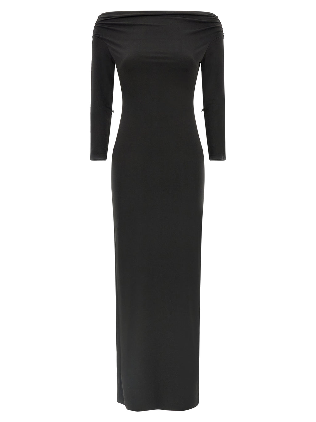 The Andamane Black Polyester Long Dress