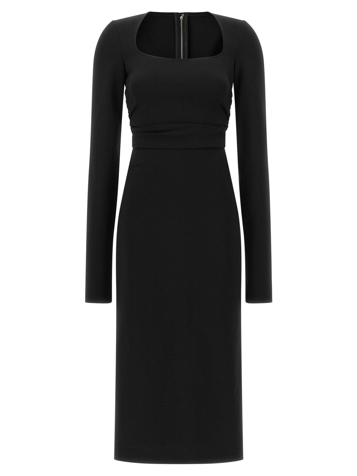 Dolce & Gabbana Black Viscose Midi Dress