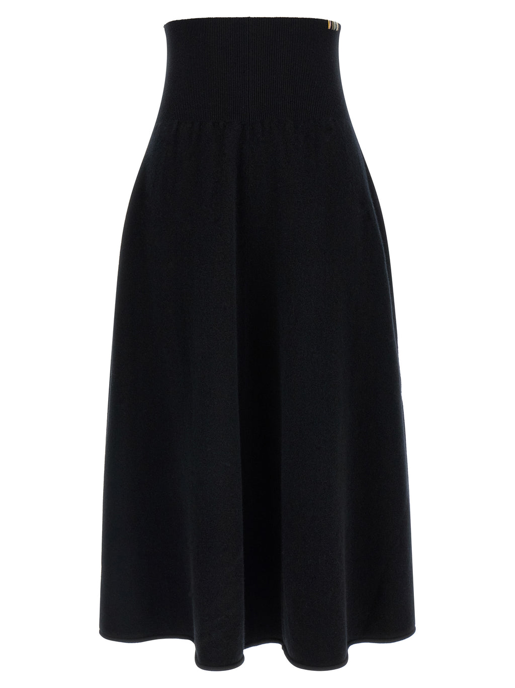 Extreme Cashmere Black Cashmere Midi Skirt