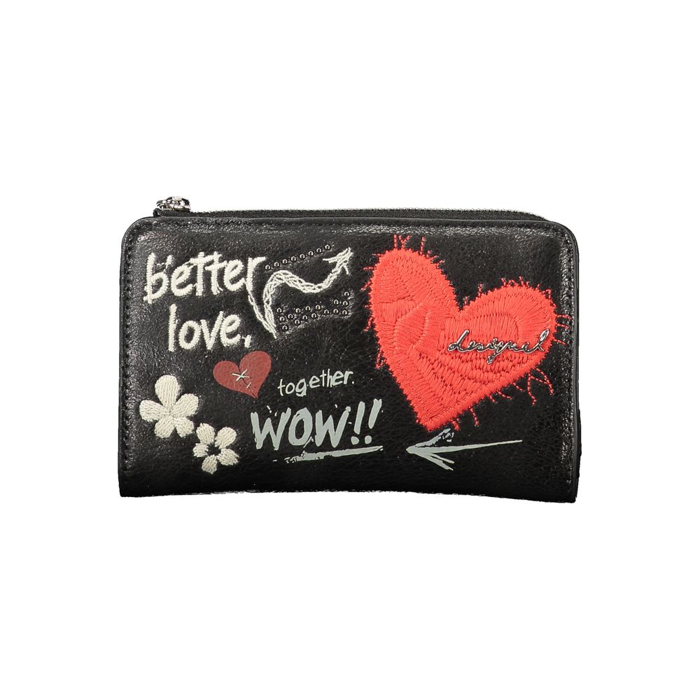 Desigual Black Polyurethane Womens Wallet