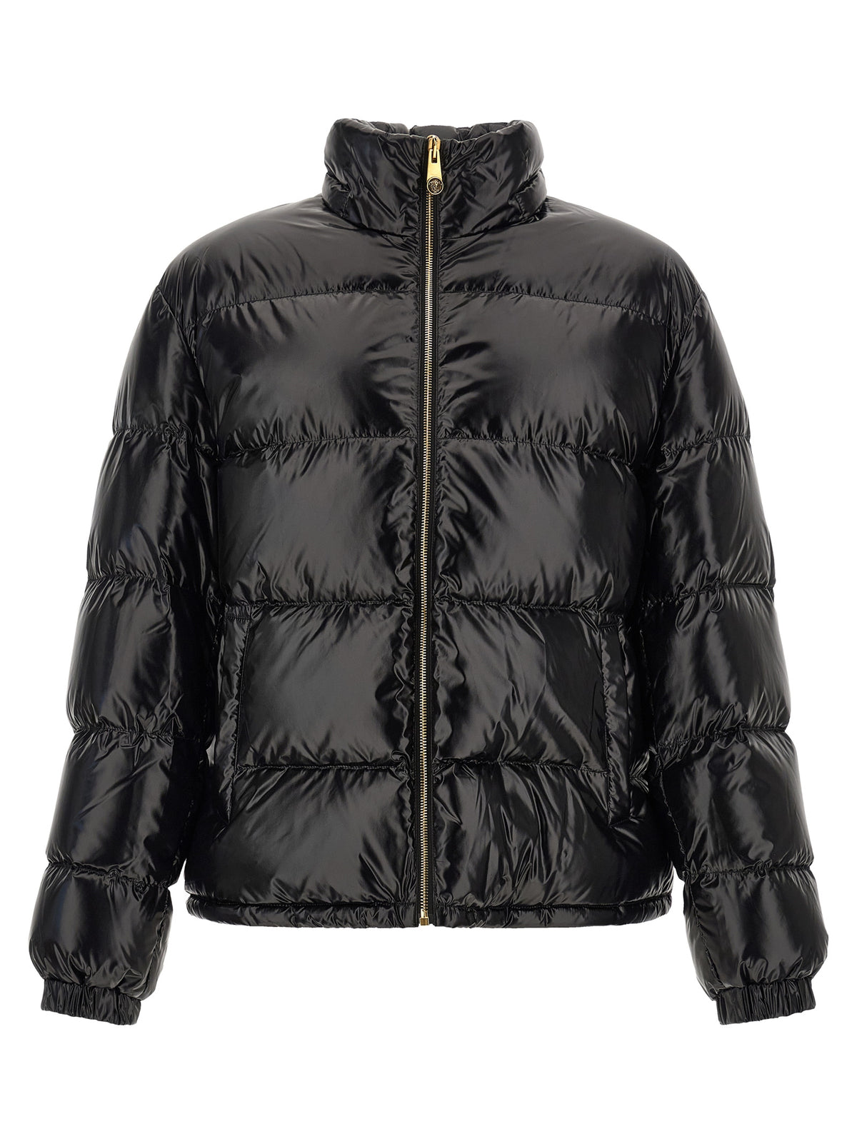 Versace Black Nylon Full-Length Jacket