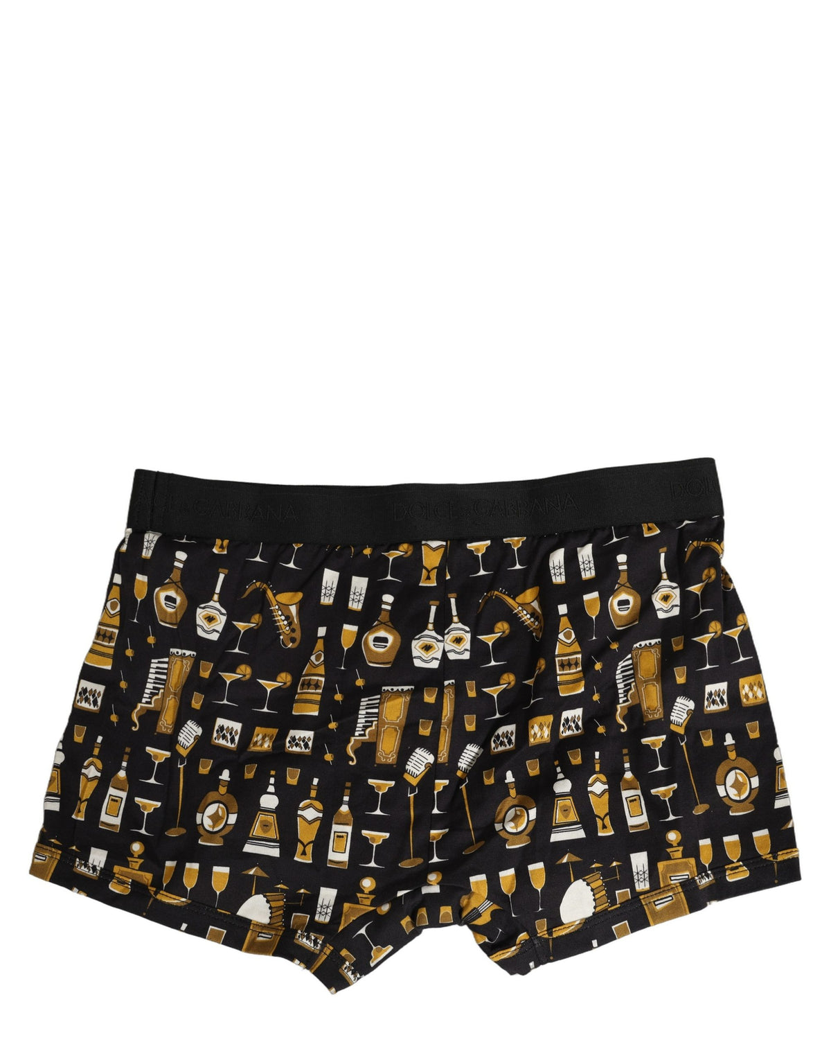 Dolce & Gabbana Black Cocktail Print Regular Boxer Underwear