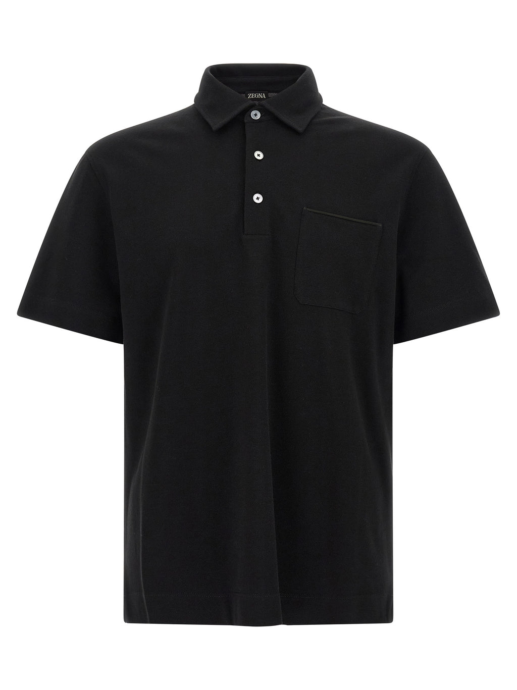 ZEGNA Black Cotton Polo Shirt