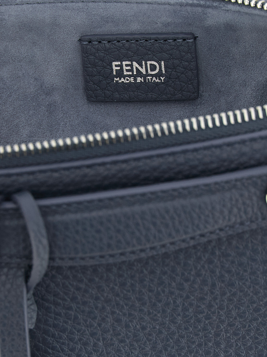 Fendi Blue Calfskin Clutch Bag