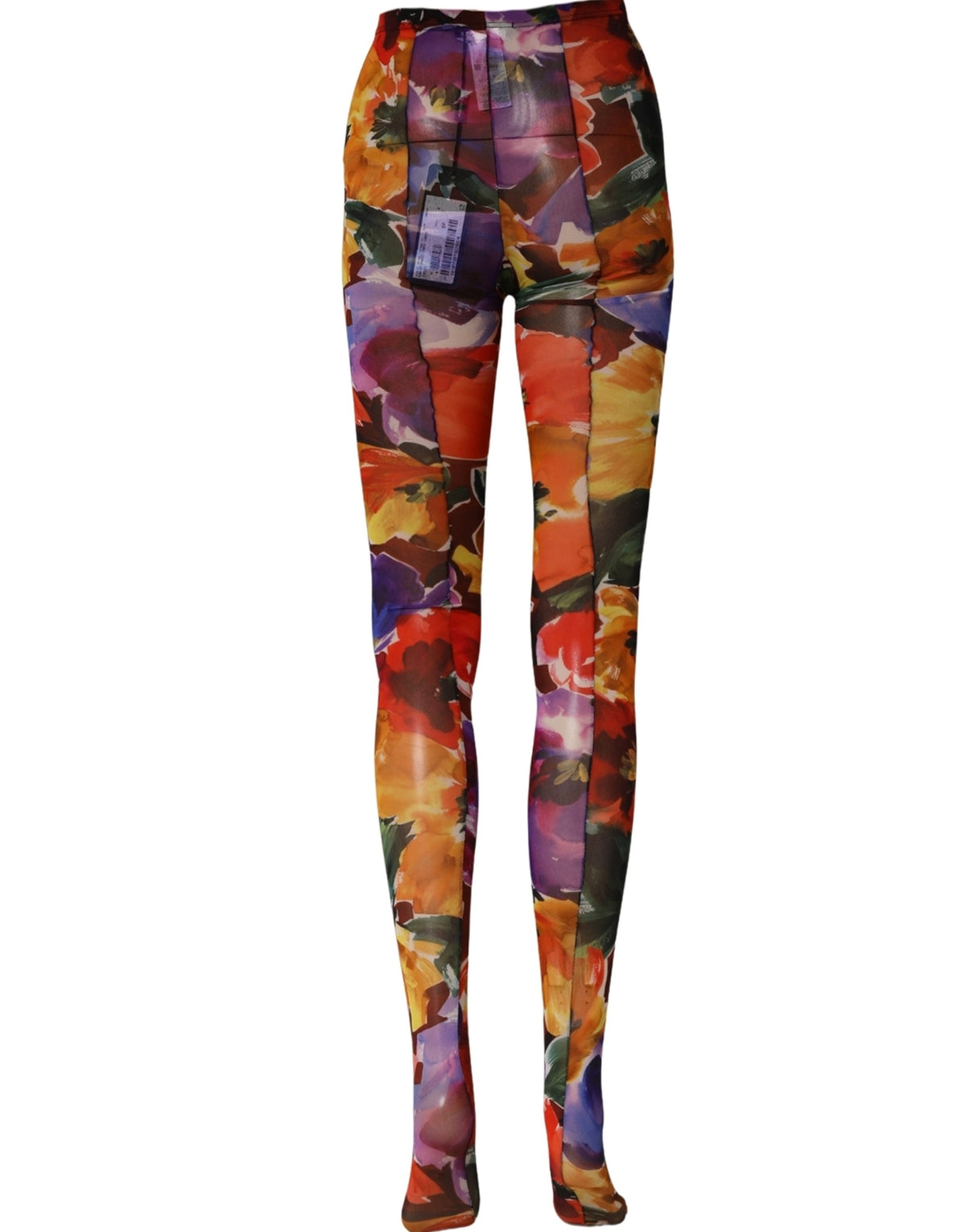 Dolce & Gabbana Multicolor Floral Nylon Tights Stockings Socks