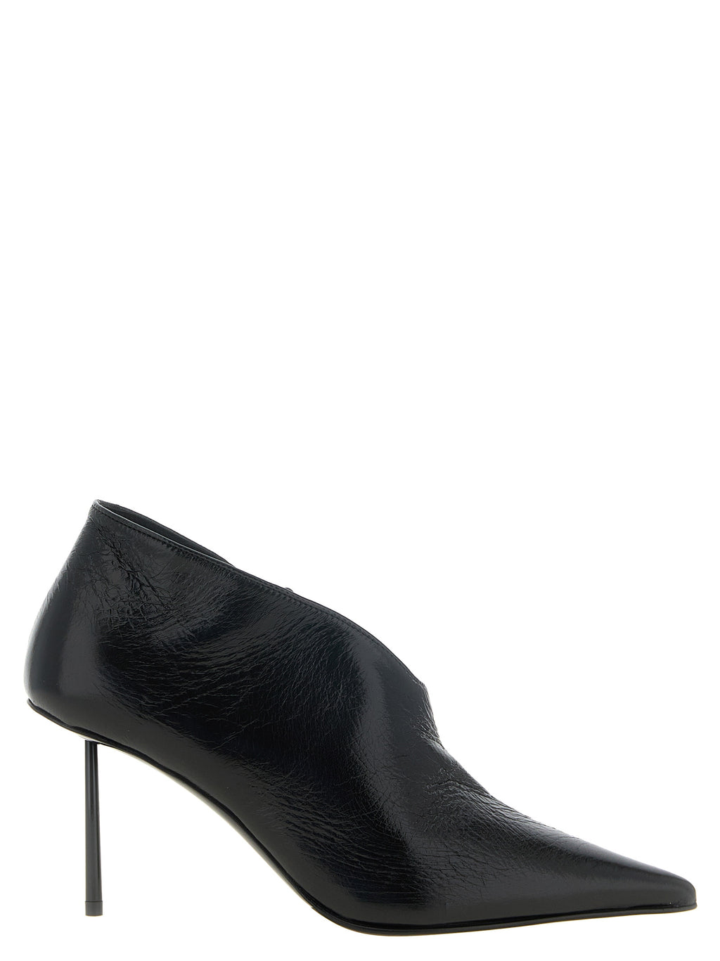 LE SILLA Black Nubuc Leather Ankle Boots