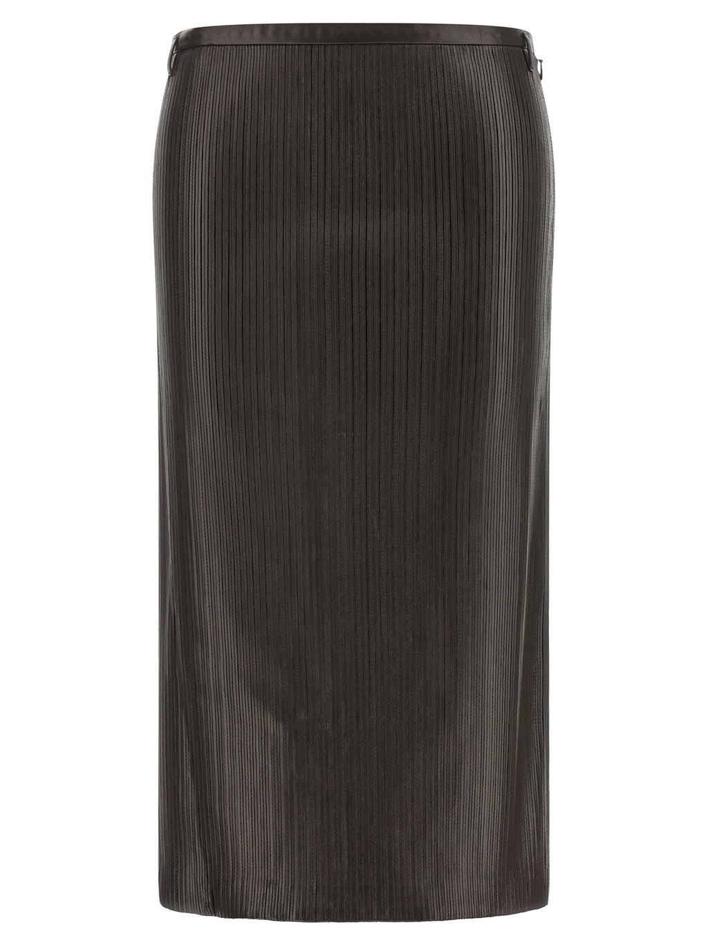 Tom Ford Brown Lamb Leather Midi Skirt
