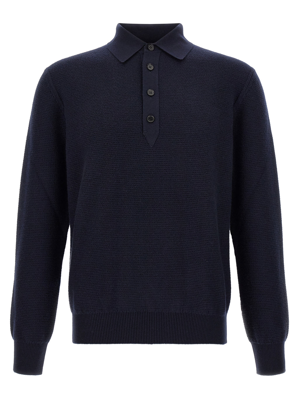 ZEGNA Blue Cashmere Polo Shirt