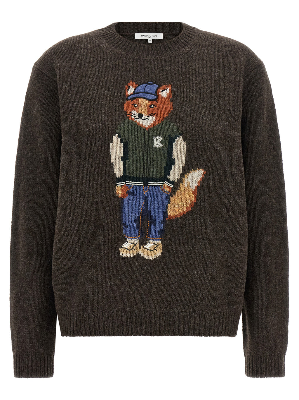 Maison Kitsuné Brown Wool Cardigan