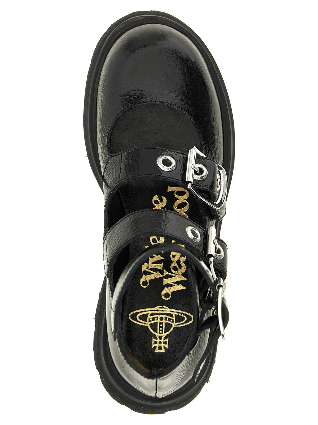 Vivienne Westwood Black Calfskin Ballet Flats