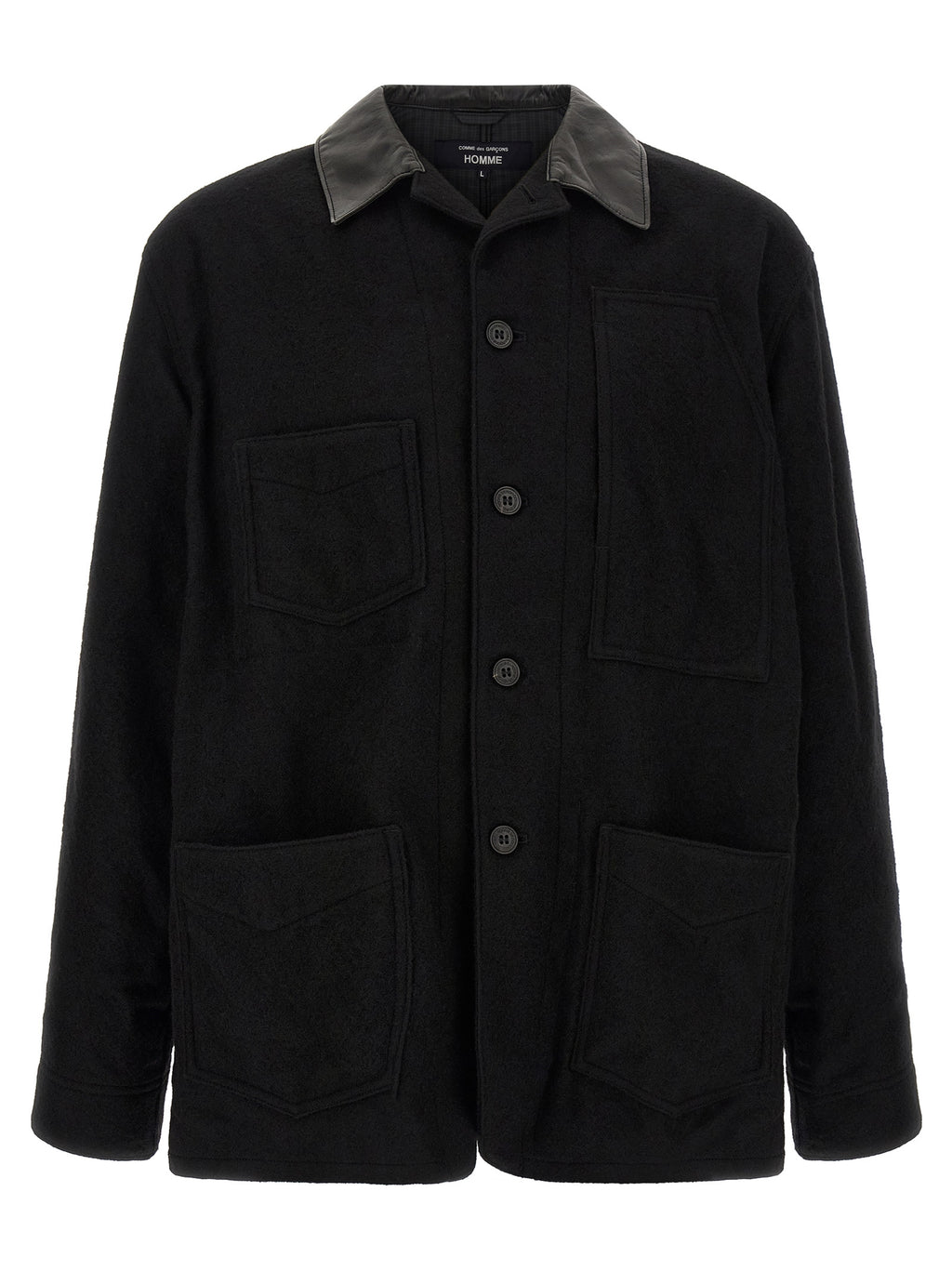 Comme Des Garçons Black Wool Full-Length Jacket