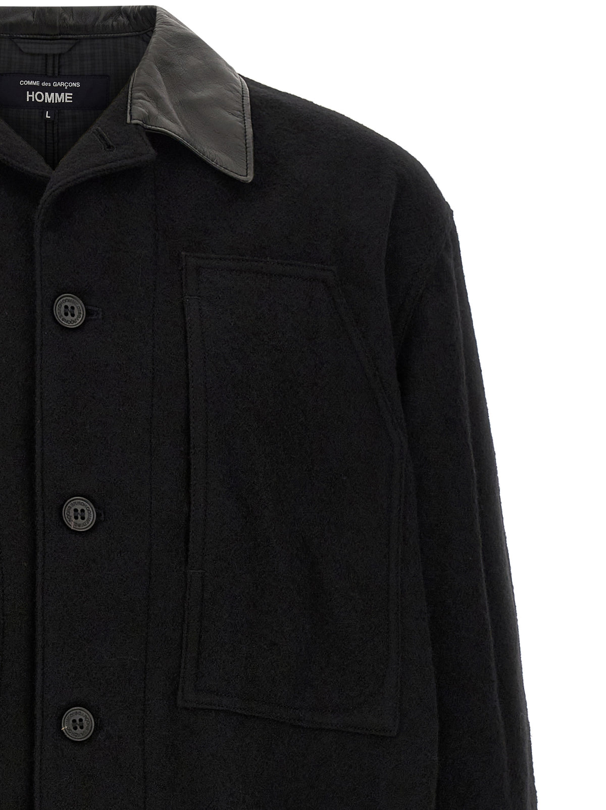 Comme Des Garçons Black Wool Full-Length Jacket