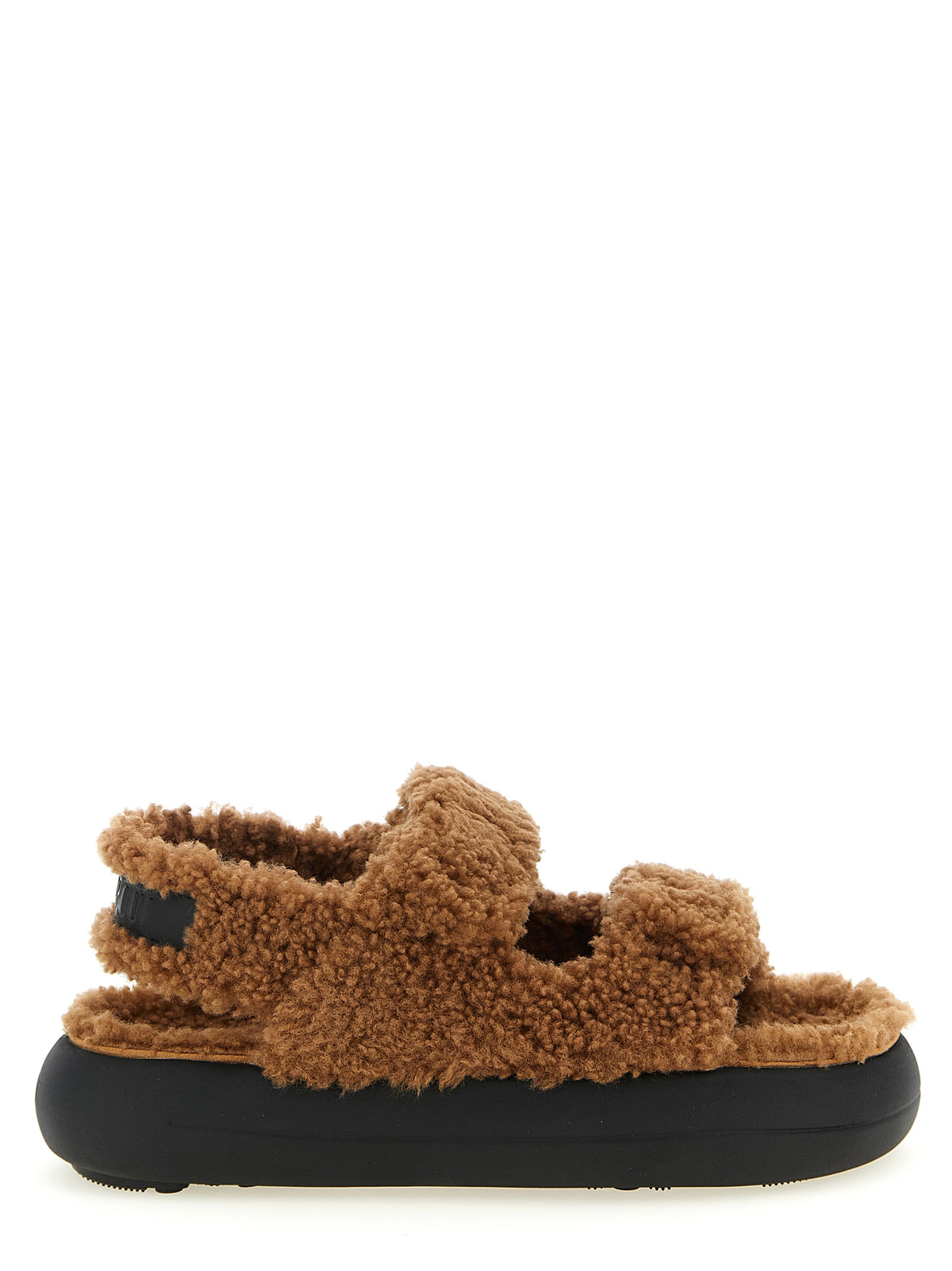 Moon Boot Brown Lambskin Flat Sandals