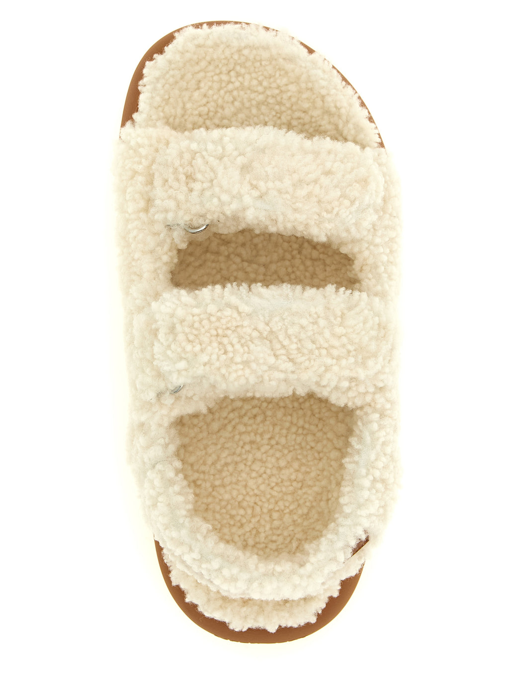 Moon Boot White Lambskin Flat Sandals