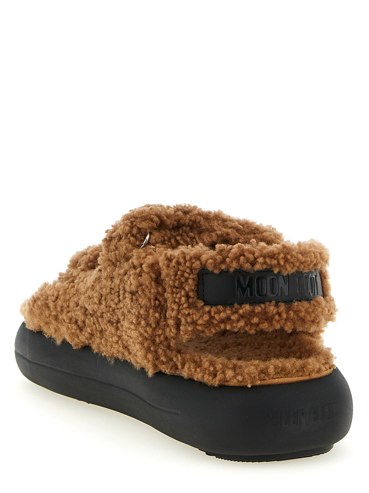 Moon Boot Brown Lambskin Flat Sandals