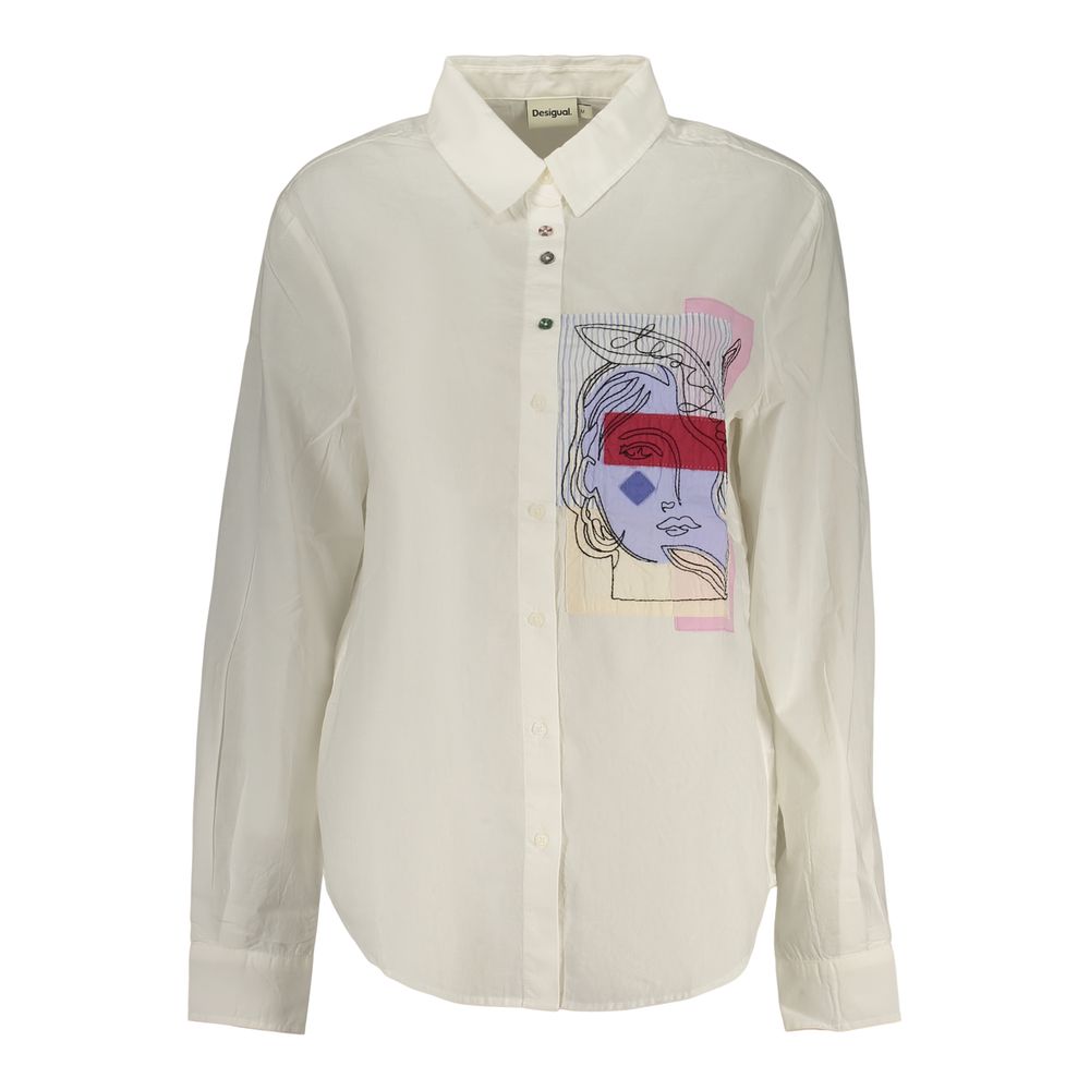Desigual White Cotton Dress Shirt