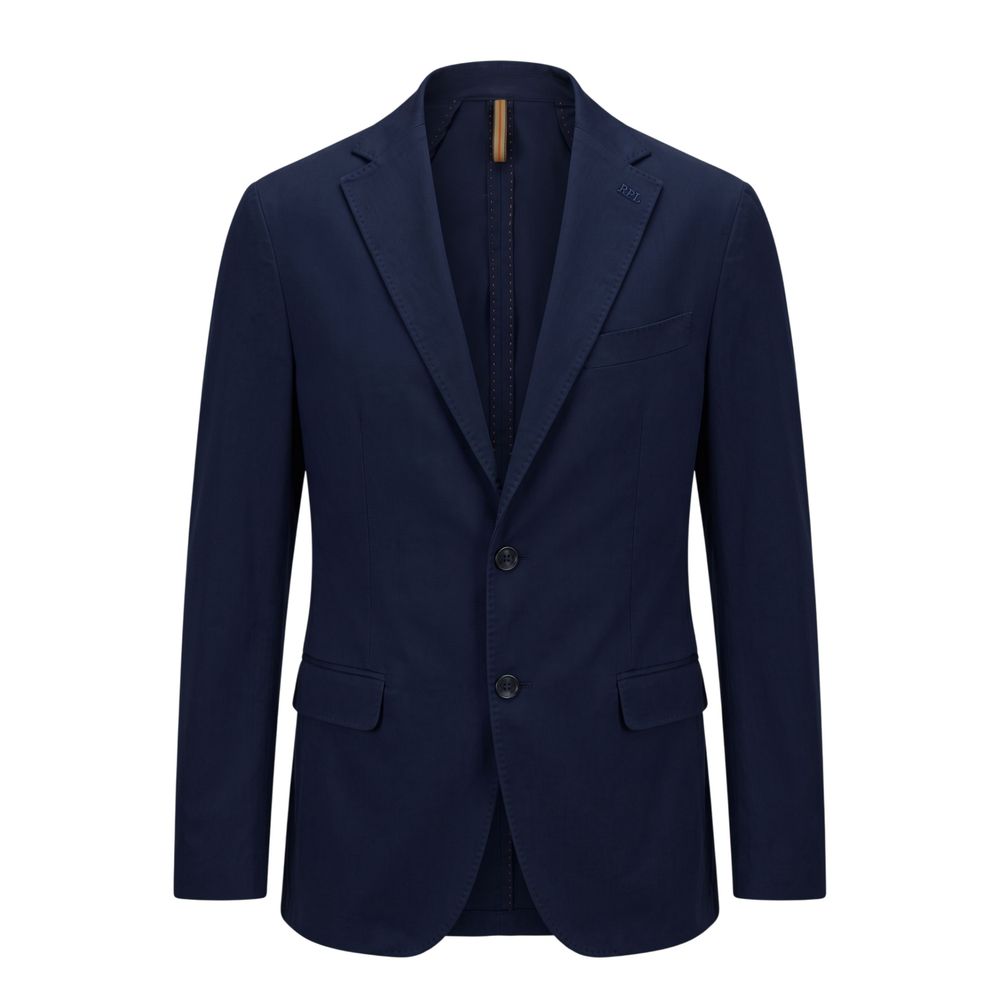 Roberto Pepe Luxury Blue Cotton Men Jacket