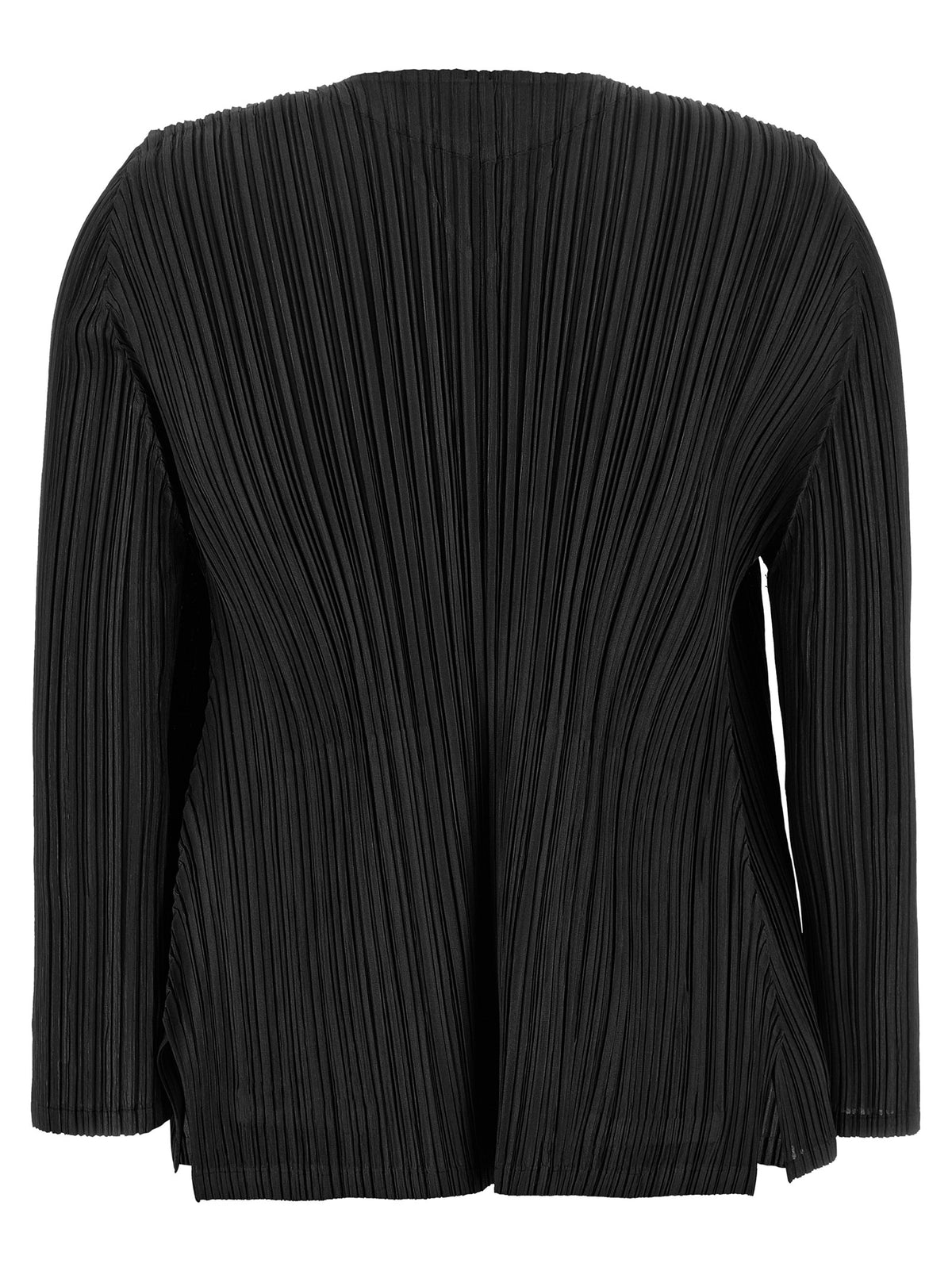 PLEATS PLEASE ISSEY MIYAKE Black Polyester Cardigan