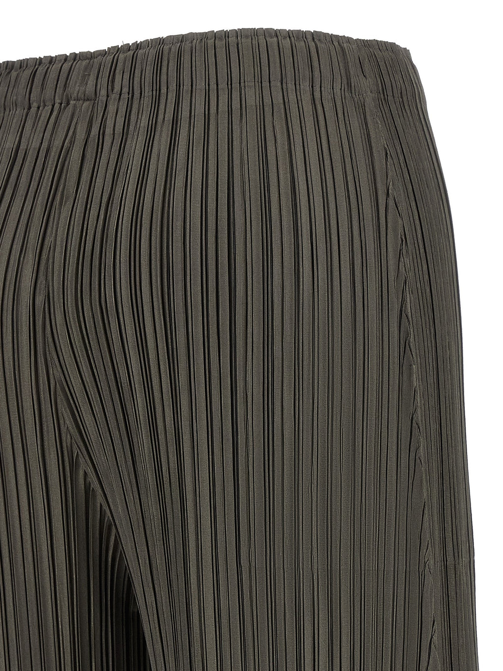 PLEATS PLEASE ISSEY MIYAKE Gray Polyester Casual Pants