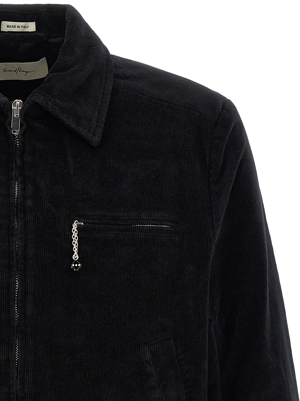SECOND/LAYER Black Cotton Full-Length Jacket