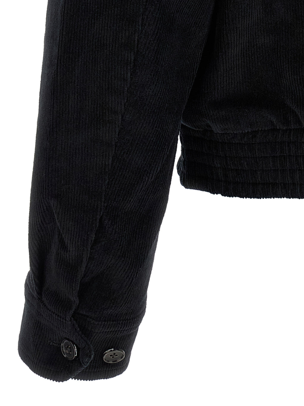 SECOND/LAYER Black Cotton Full-Length Jacket