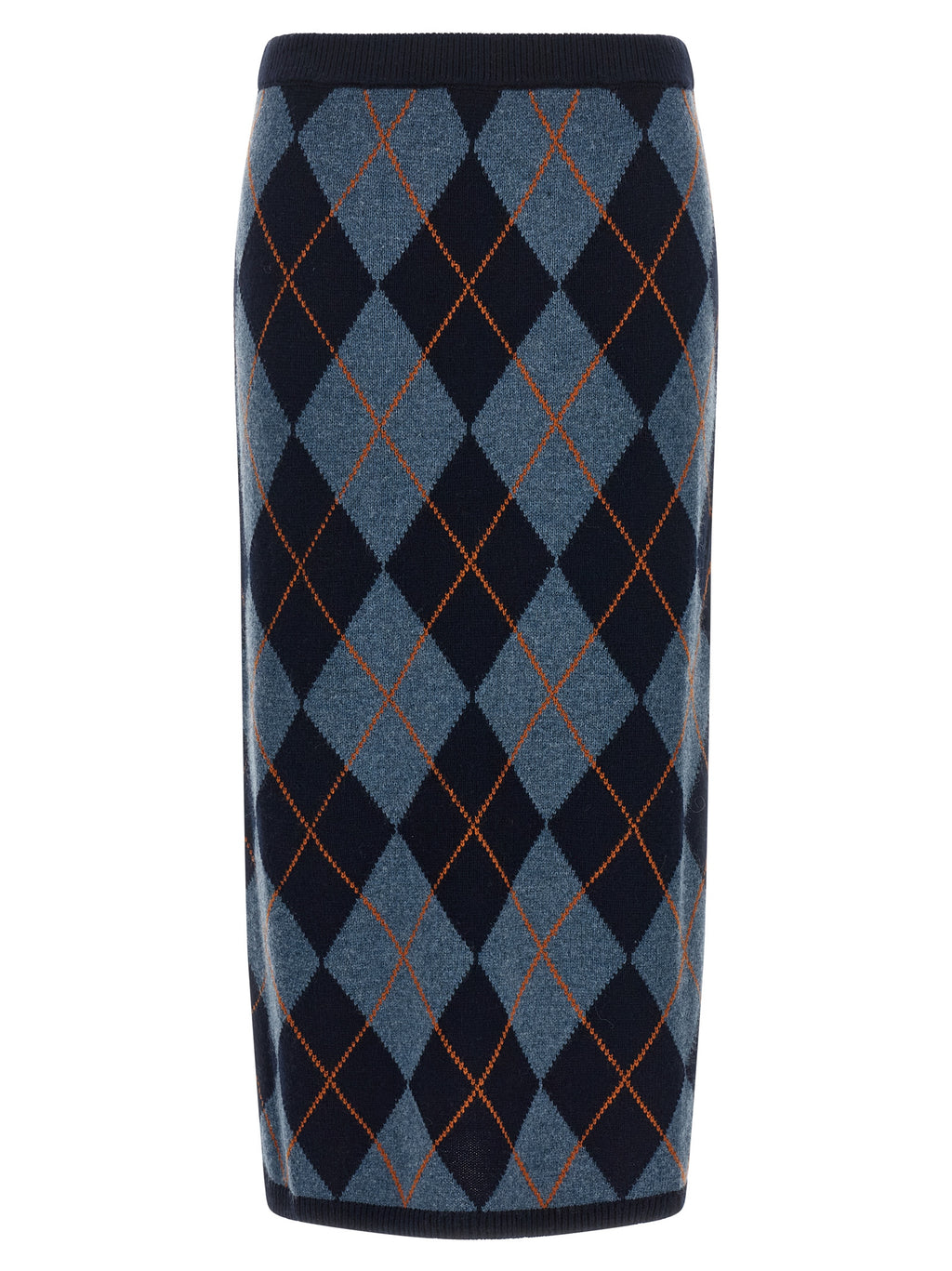 Twinset Blue Viscose Midi Skirt