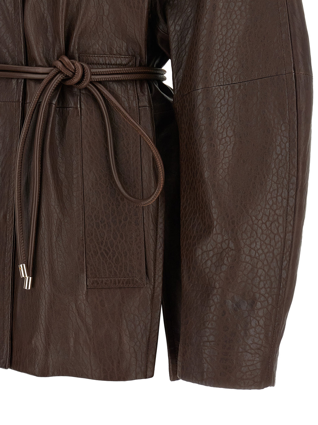 Sportmax Brown Lamb Leather Leather Jacket