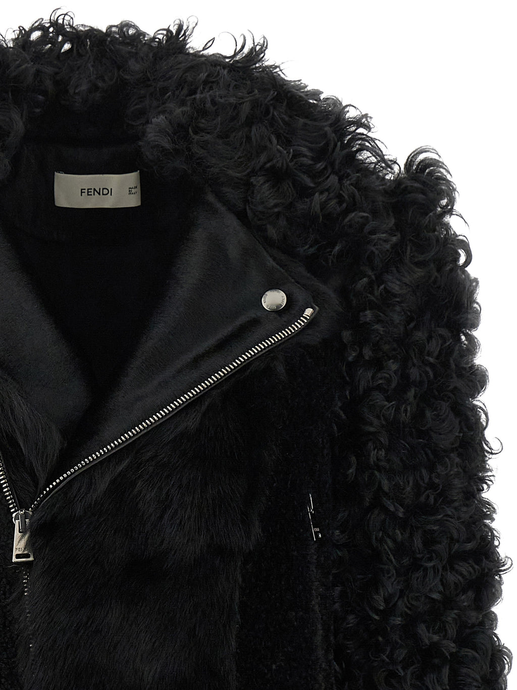 Fendi Black Lamb Leather Biker Jacket