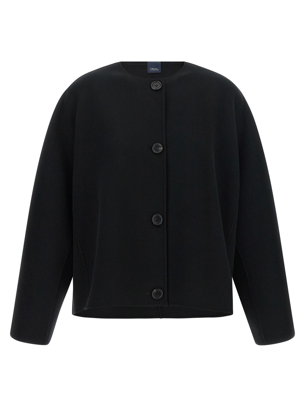 'S Max Mara Black Wool Full-Length Jacket