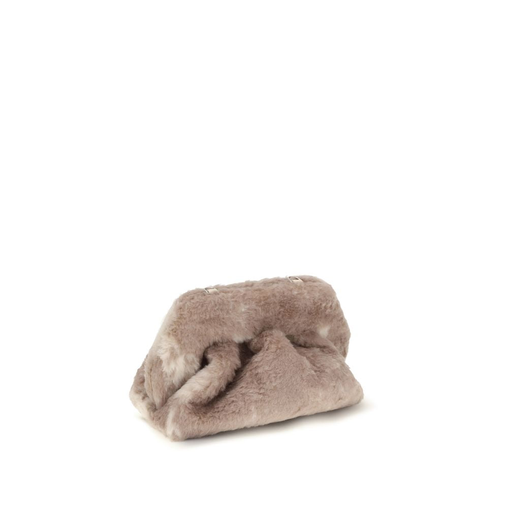 THEMOIRè Beige Faux Fur Clutch Bag