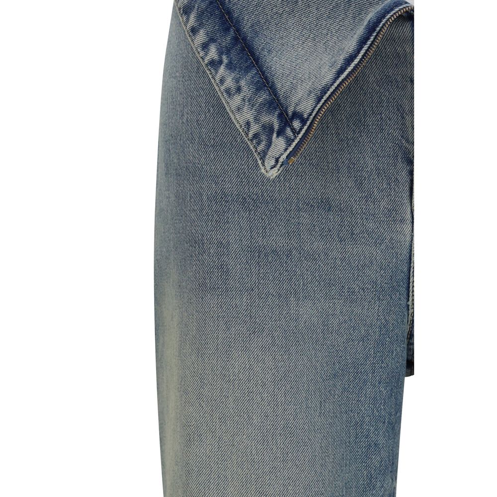 Alexander McQueen Blue Cotton Flared Jeans