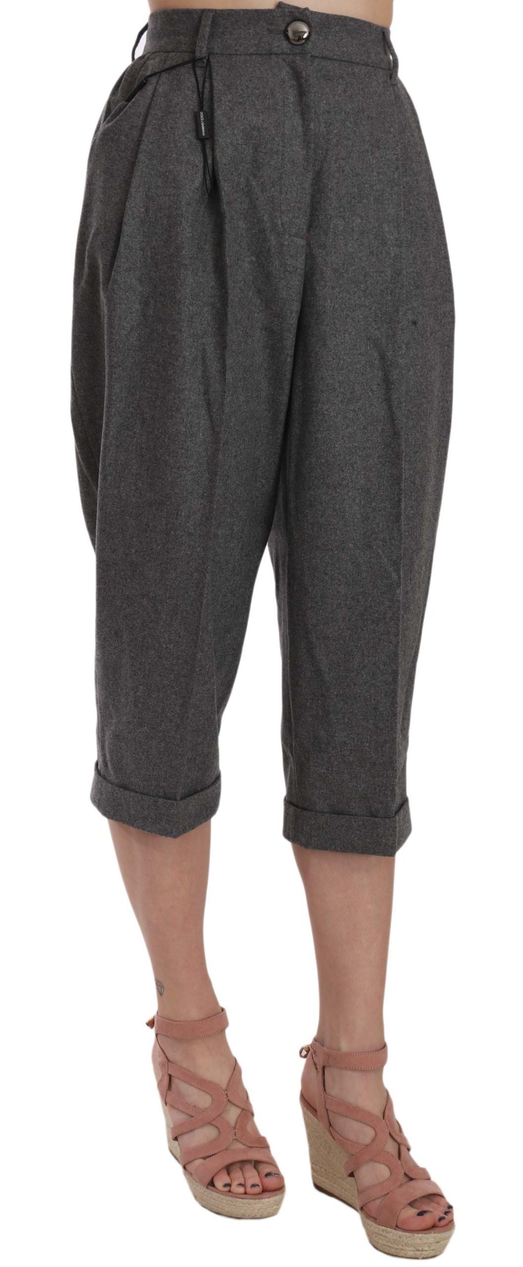 Pantalon Plissé Court en Laine Dolce & Gabbana