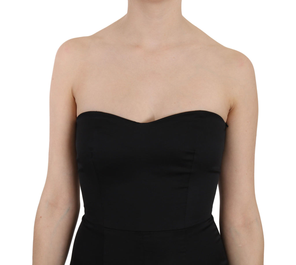 Robe de soirée évasée noire à sequins John Richmond