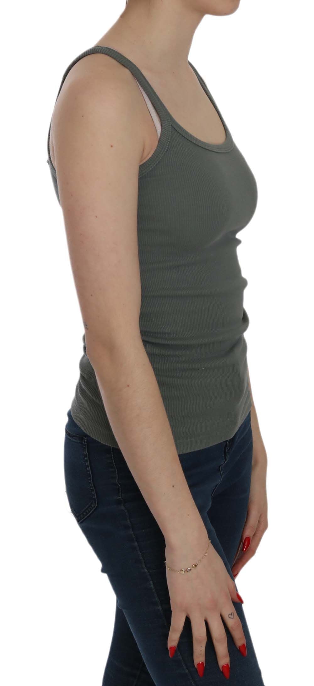PINK MEMORIES Débardeur Blouse Sans Manches Vert à Bretelles Fines