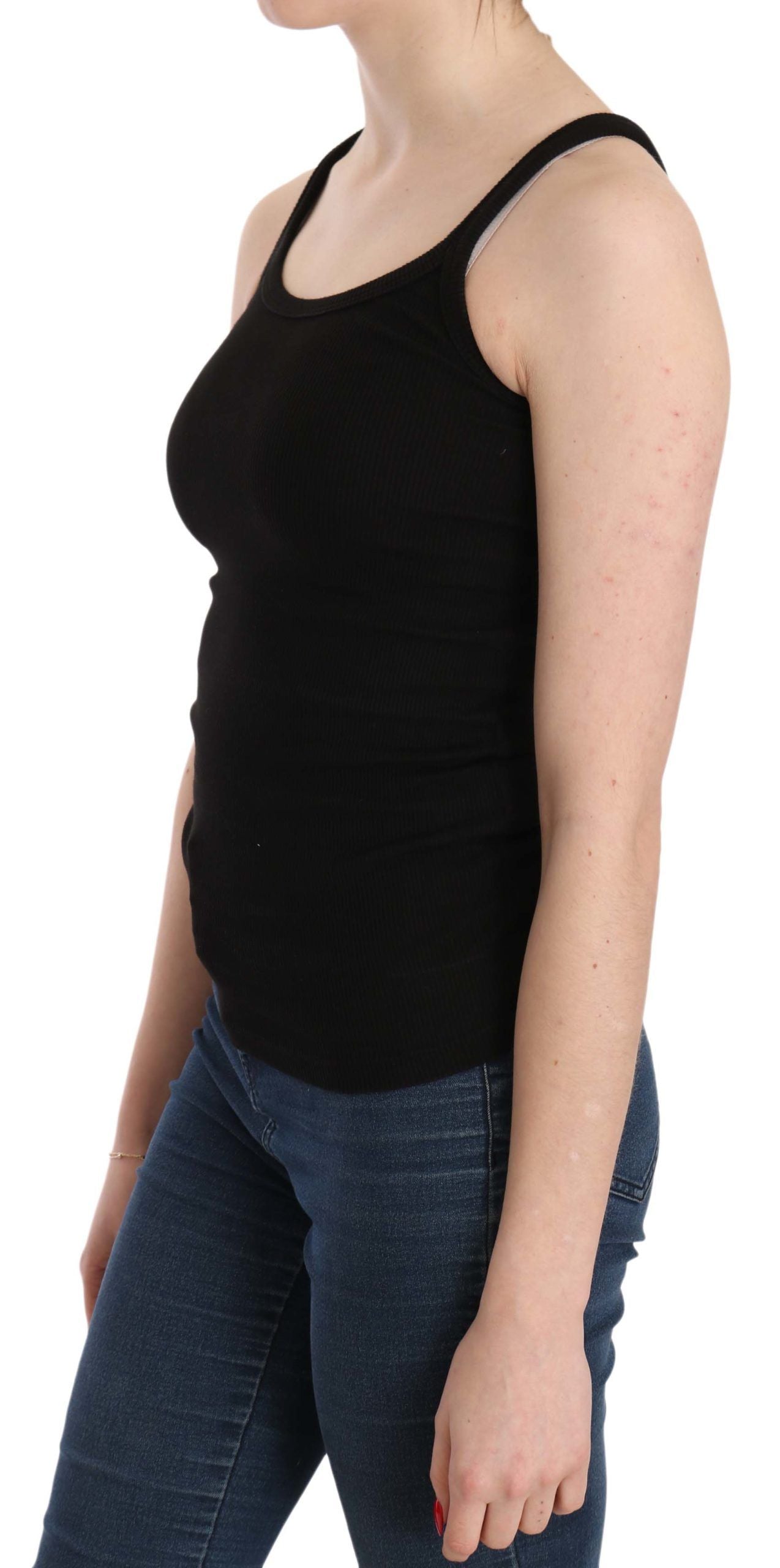 PINK MEMORIES Black Sleeveless Spaghetti Strap Blouse