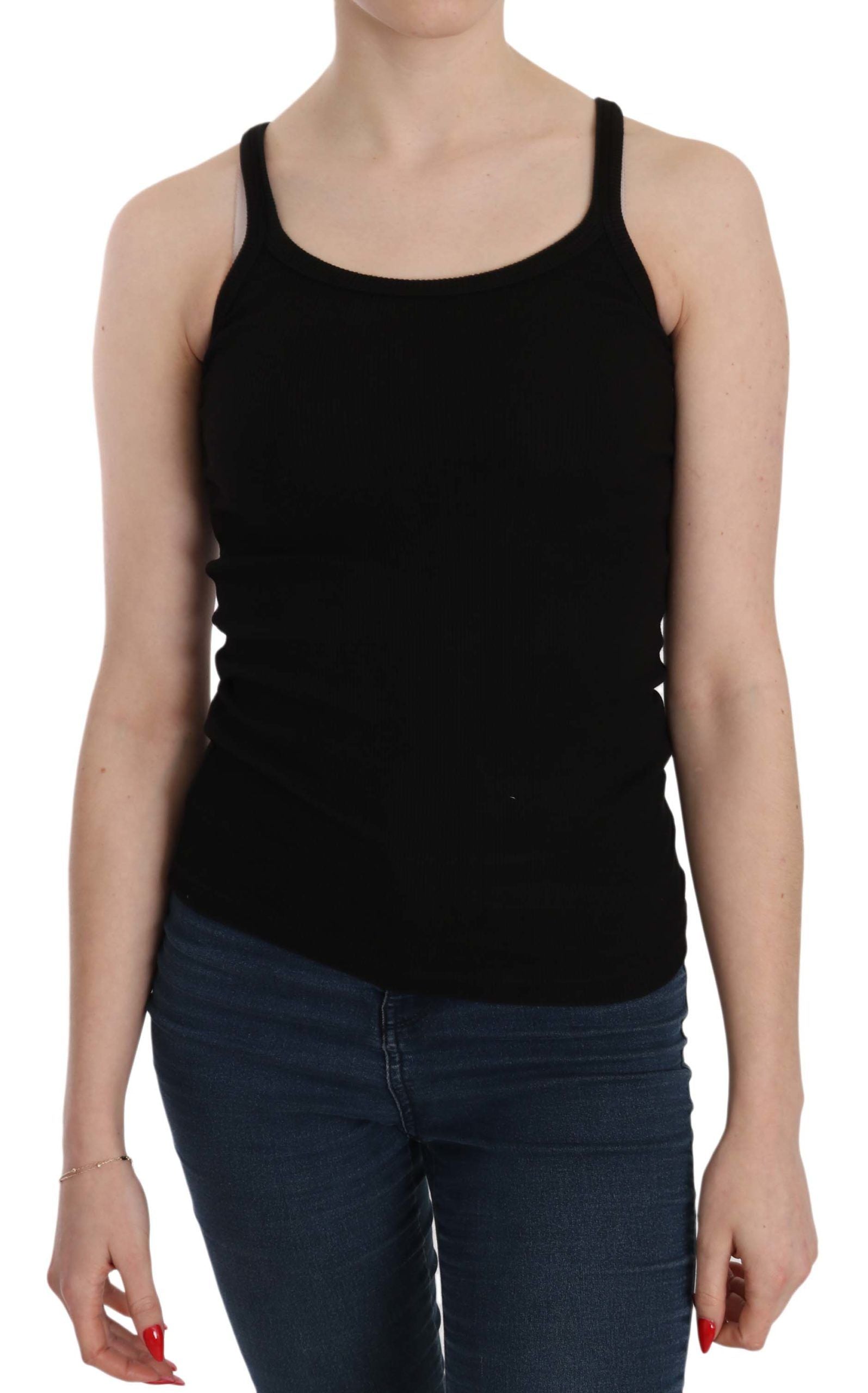 PINK MEMORIES Black Sleeveless Spaghetti Strap Blouse