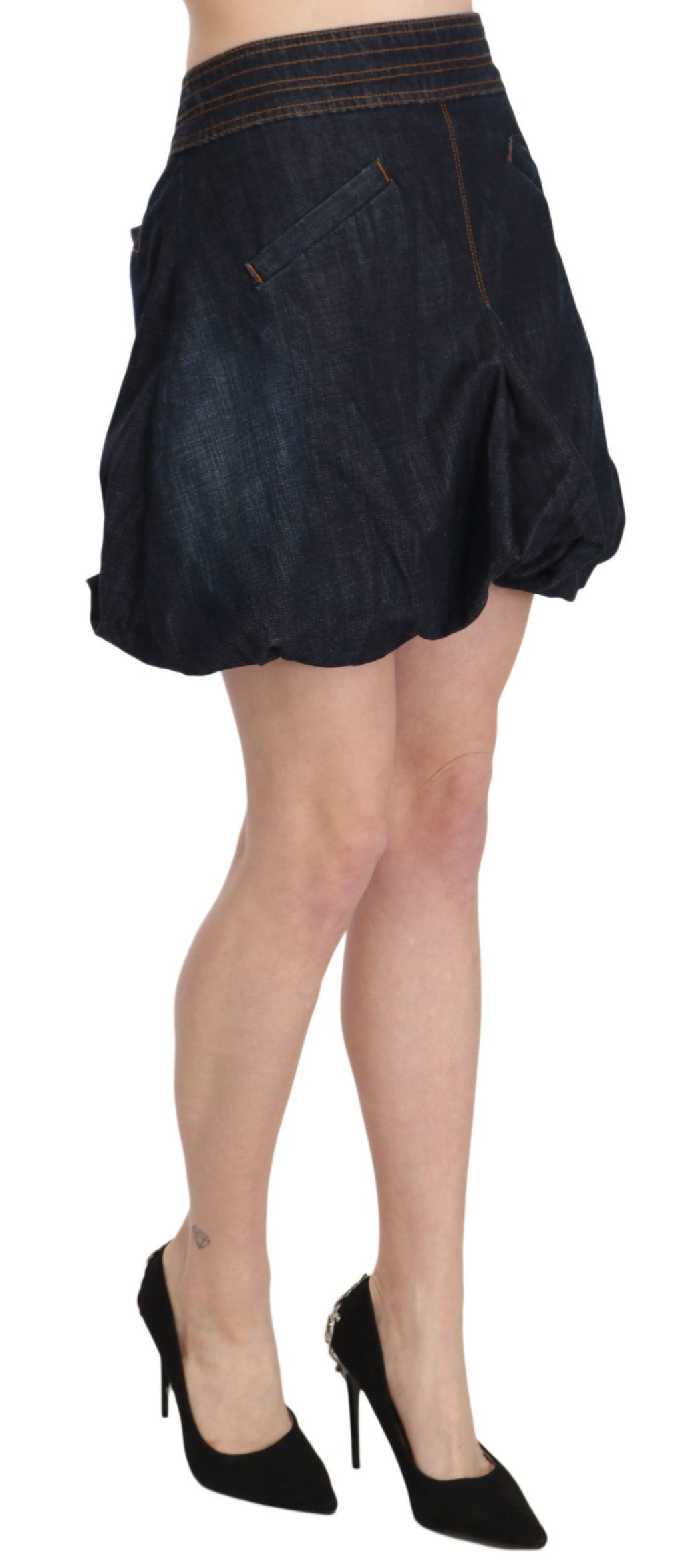 Exte Blue Jeans Denim Cotton Stretch A-Linie Mini