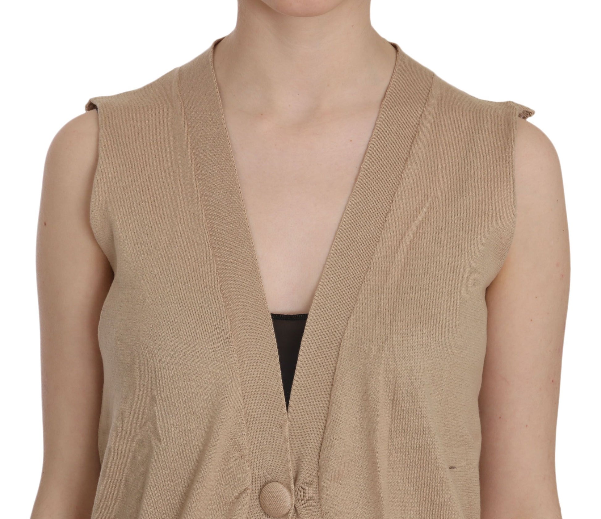 PINK MEMORIES Gilet top sans manches marron 100 % coton