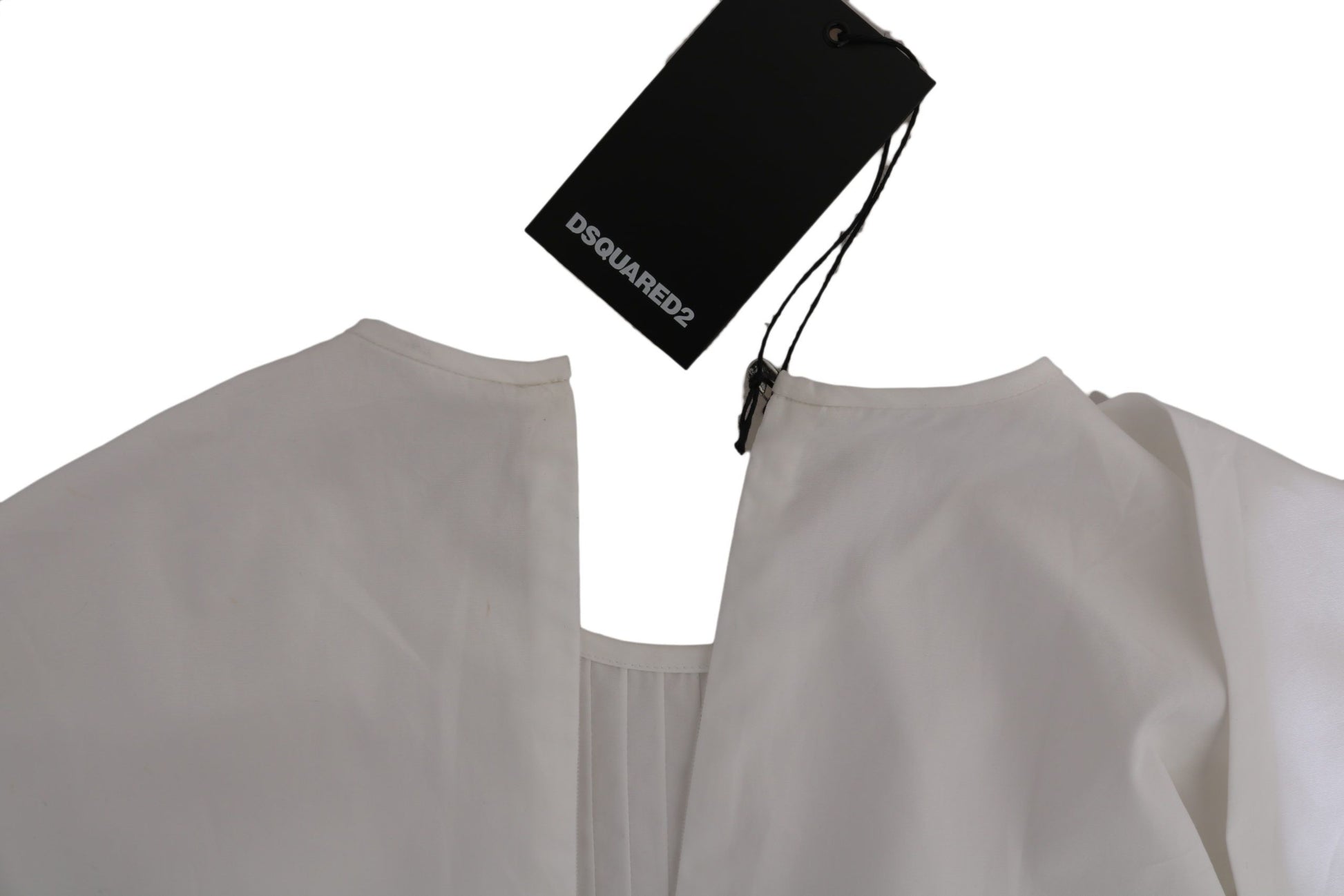 Dsquared² White Crew Neck Long Sleeve Cotton Blouse