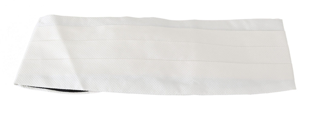 Dolce &amp; Gabbana Weißer Herren-Taillengürtel, 100 % Seide, Kummerbund