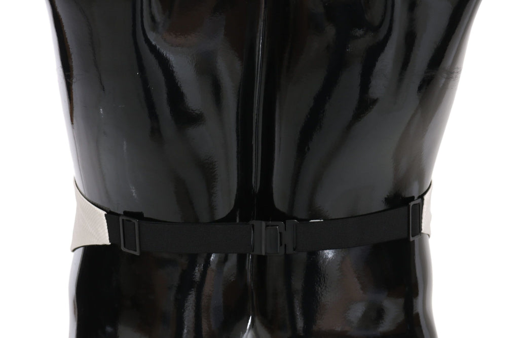 Dolce &amp; Gabbana Weißer Herren-Taillengürtel, 100 % Seide, Kummerbund