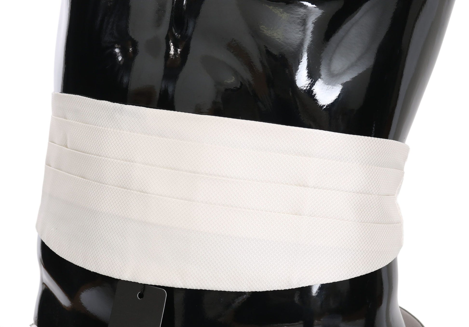 Dolce &amp; Gabbana Weißer Herren-Taillengürtel, 100 % Seide, Kummerbund