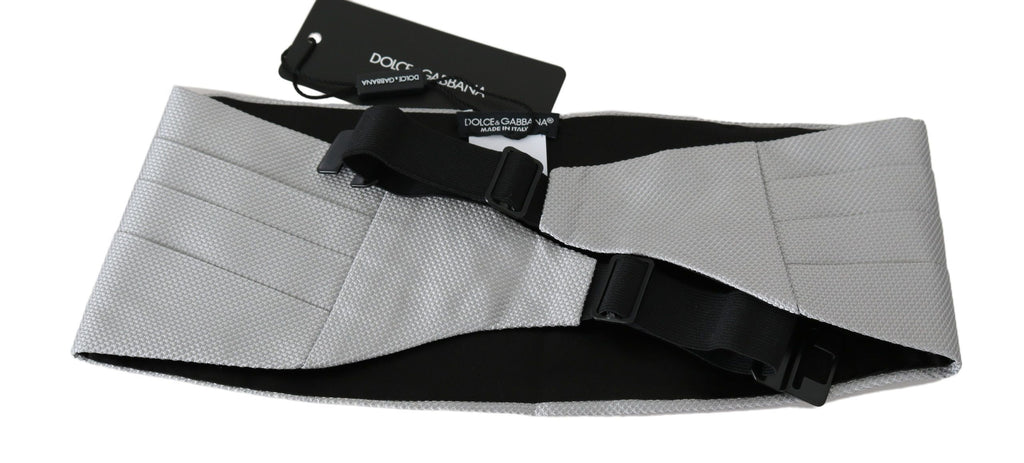 Dolce &amp; Gabbana Grauer Herren-Taillengürtel, 100 % Seide, Kummerbund