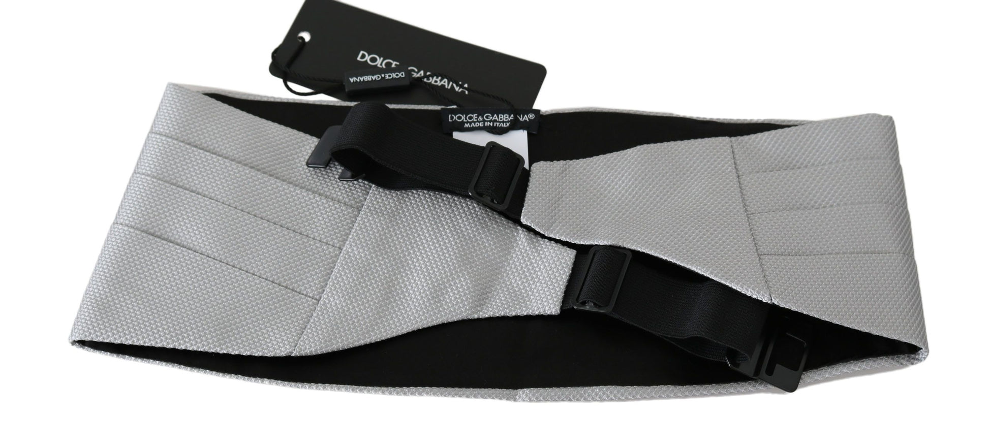 Dolce &amp; Gabbana Grauer Herren-Taillengürtel, 100 % Seide, Kummerbund