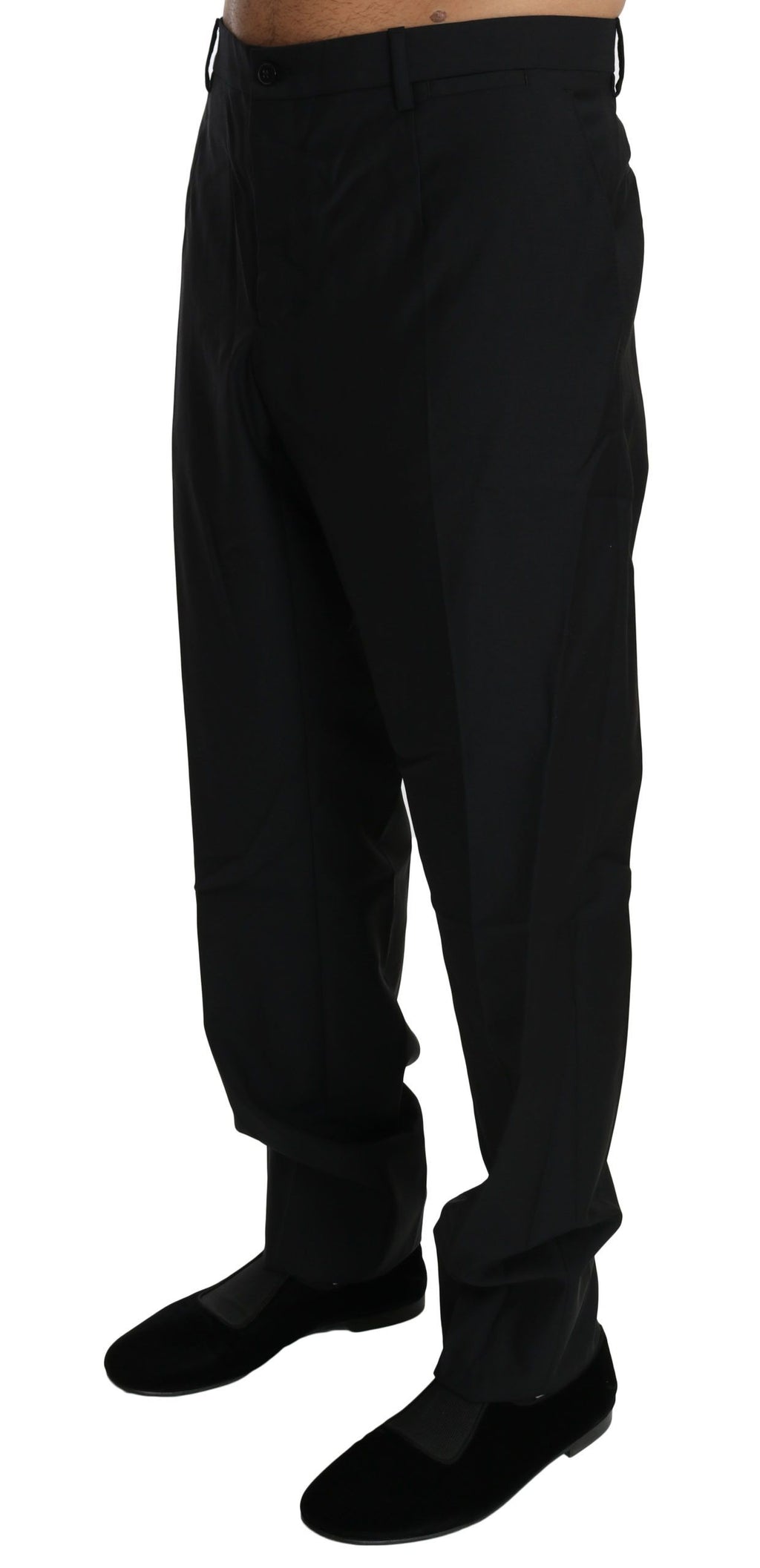 Pantalon de costume noir Dolce & Gabbana en laine pour homme
