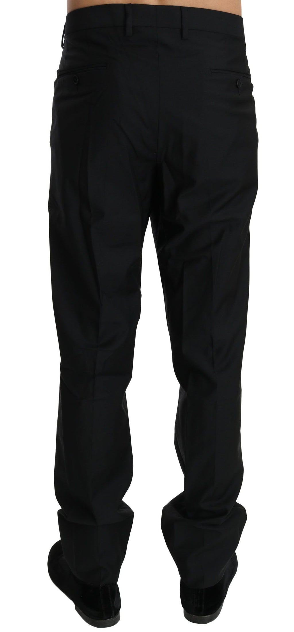 Pantalon de costume noir Dolce & Gabbana en laine pour homme